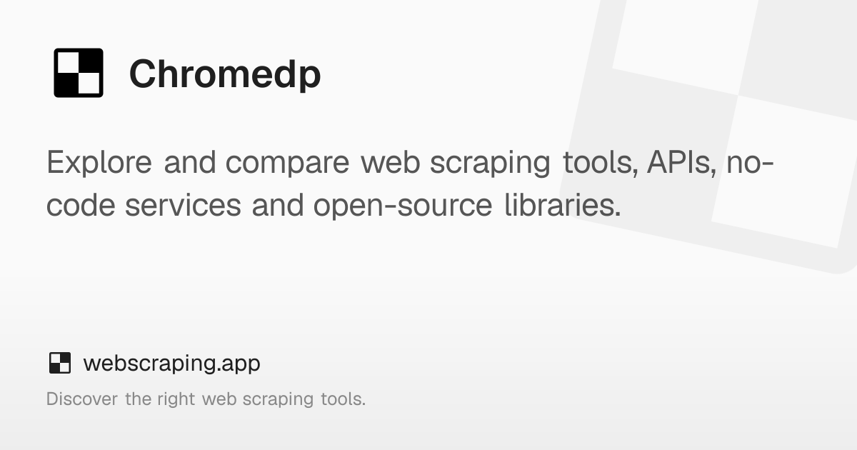 Chromedp: Chrome DevTools Protocol Driver for Go - webscraping.app